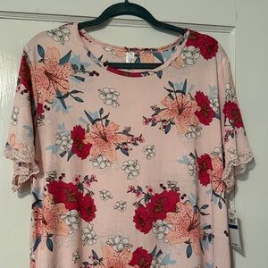 Flora Nikrooz Pink Floral Short Sleeve Dress